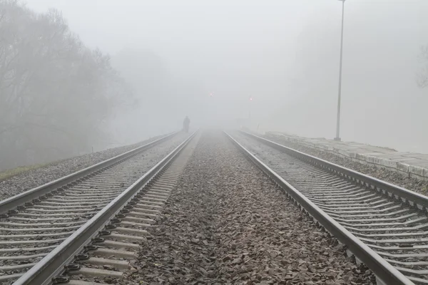 Man on the track — Stock Photo, Image