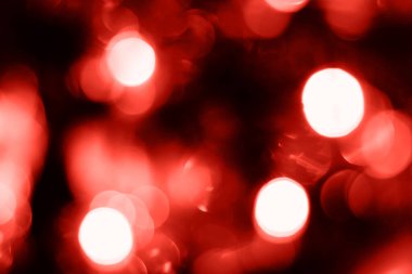 Bulanık ışıklar kırmızı arka plan. Yumuşak ışık ile soyut bokeh. Moda rengi