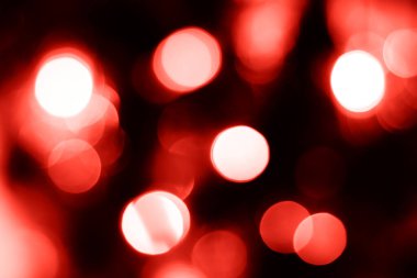 Bulanık ışıklar kırmızı arka plan. Yumuşak ışık ile soyut bokeh. Moda rengi