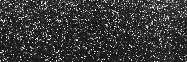 Stříbrné Černé Třpytivé Pozadí Bokeh Vánoční Lesklá Textura Světla Abstraktní — Stock fotografie