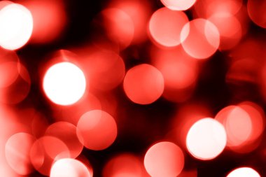 Bulanık ışıklar kırmızı arka plan. Yumuşak ışık ile soyut bokeh. Moda rengi