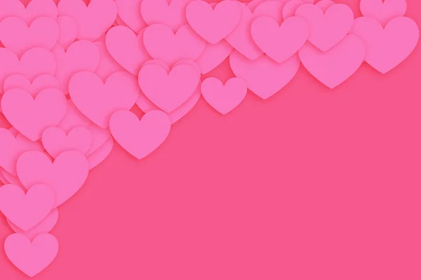 Roze achtergrond met hartjes — Stockfoto