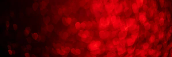 Corazones rojos bokeh encabezado de fondo — Foto de Stock