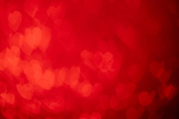Rote Herzen Funkelnder Glitzernder Bokeh Hintergrund Valentinstag Abstrakte Defokussierte Textur — Stockfoto