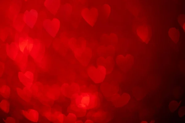 Coeurs Rouges Scintillant Fond Bokeh Pailleté Saint Valentin Texture Abstraite — Photo