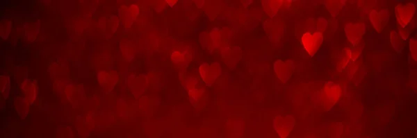 Piros Szív Csillogó Csillogó Bokeh Háttér Textúra Ünnepi Valentin Napi — Stock Fotó