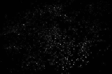 White gray blurred bokeh lights on black background. Glitter sparkle stars for celebrate. Overlay for your design