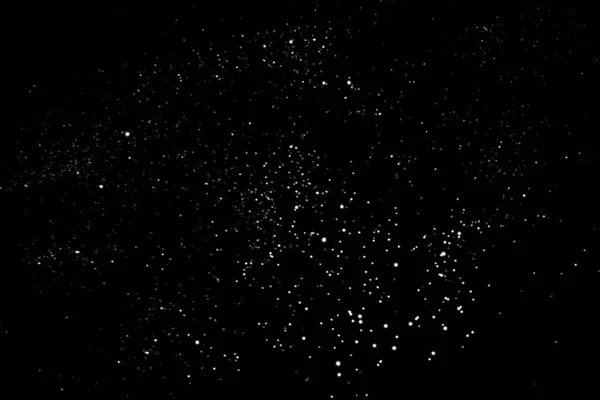 White gray blurred bokeh lights on black background. Glitter sparkle stars for celebrate. Overlay for your design