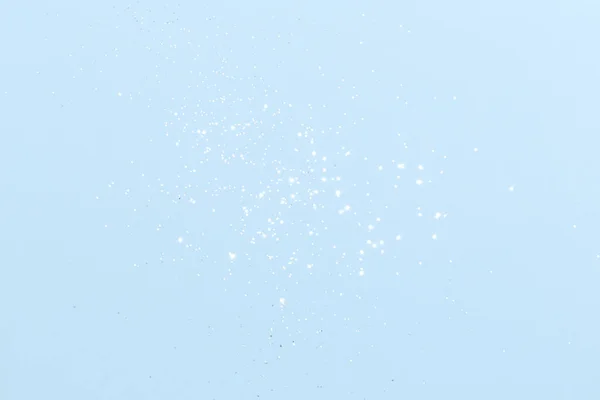 Sparkling Silver Glitter Blue Background Holiday Blurred Lights —  Fotos de Stock