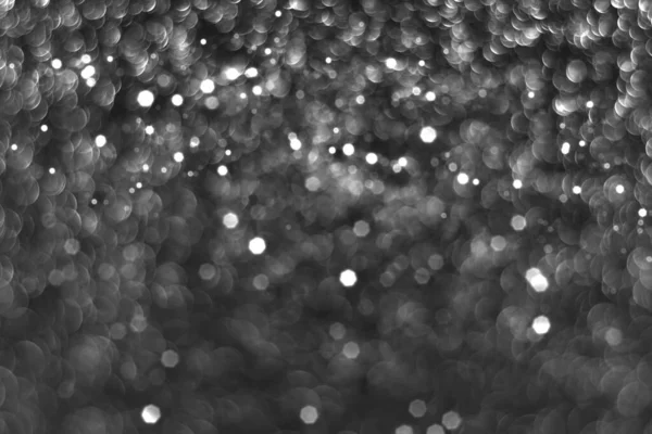 Gray Black Sparkling Glitter Bokeh Background Christmas Abstract Defocused Texture — 스톡 사진