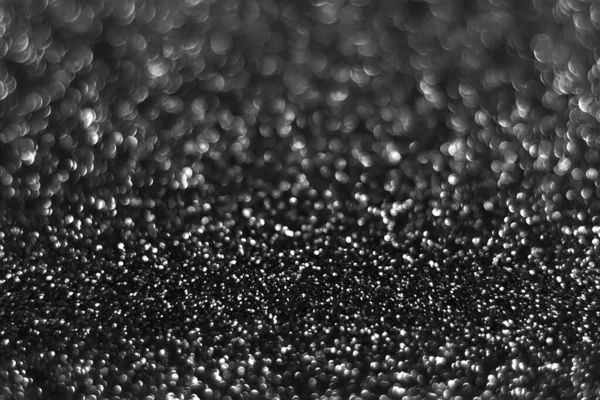 Gray Black Sparkling Glitter Bokeh Background Christmas Abstract Defocused Texture — Foto Stock