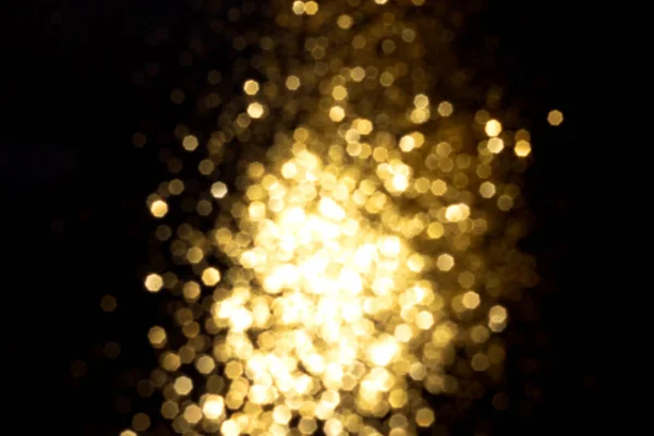 Gyllene Suddig Bokeh Ljus Svart Bakgrund Glitter Glitter Stjärnor För — Stockfoto