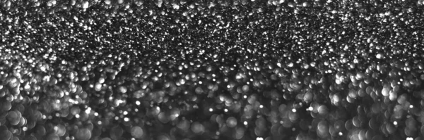 Gray Black Sparkling Glitter Bokeh Background Christmas Abstract Defocused Texture — Fotografia de Stock