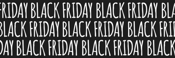 Black Friday Banner Black Background Wide Panoramic Header Shopping Concept — Stock Photo, Image