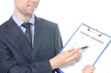 genç işadamı bir sözleşme imzalama