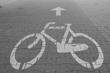 tek renkli Bisiklet yol levhası