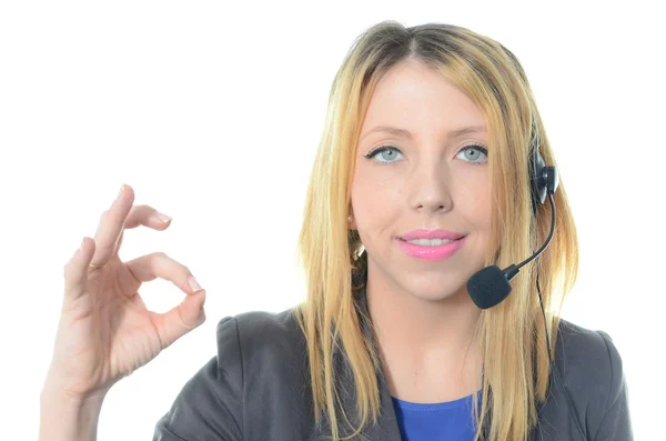 Genç Bayan çağrı merkezi operatörü portresi