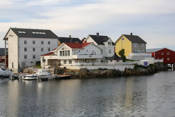 Smoela Norwegen 2021 Blick Auf Das Kleine Dorf Veiholmen Auf — Stockfoto