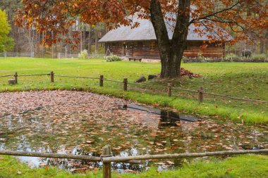 Riga Letonya 10 / 13 / 2021 Sonbaharı Rigas Etnoğrafya Müzesinde