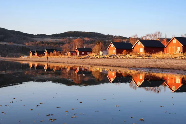 Oesand Noruega 2022 Camping Playa Oesand Situado Cerca Ciudad Trondheim — Foto de Stock