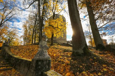 800 yıldan uzun bir geçmişi olan ve Baltık Denizi 'nin en iyi korunmuş ortaçağ şehirlerinden biri olan Letonya' nın Cesis kasabasında terk edilmiş bir şato..