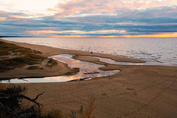 Sandy Beach Town Saulkrasti Sunset October — Stock Photo, Image