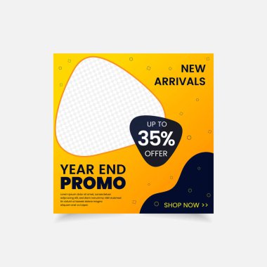 Yıl sonu tanıtım afişi sosyal medya şablonu poster broşürüne yeni ürün özel indirimi en iyi tanıtım satışı ve daha fazlası gerek..