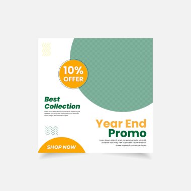 Yıl sonu tanıtım satışı tasarımı sosyal medya vektörü düzenlenebilir afiş broşürü afişi yeni ürün ve daha fazlası için.