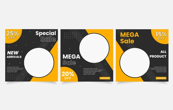 Mega Venta Conjunto Diseño Vector Editable Banner Para Promoción Nuevos — Archivo Imágenes Vectoriales