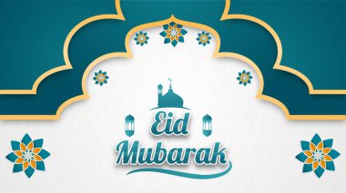 İslami arka plan Kurban Bayramı Mübarek deseni ve Hilal illüstrasyon Arap tarzı tasarım