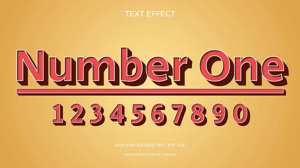 Number One Text Effect Editable Design — ストックベクタ