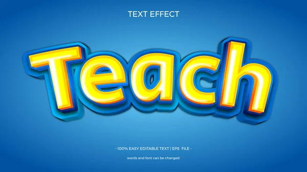 Teach Yellow Color Text Effect Design — ストックベクタ