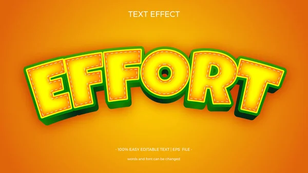 Effort Text Effect Yellow Color Looks Design — ストックベクタ