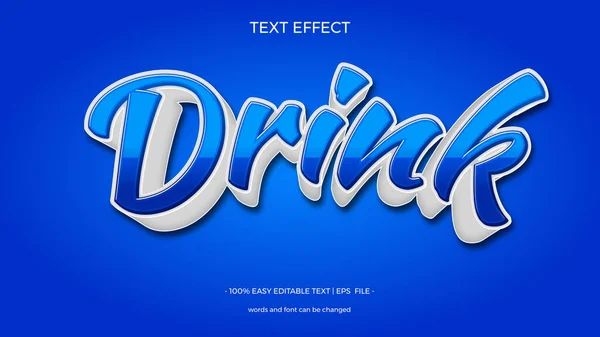 Drink Text Effect Blue Color Looks Design — ストックベクタ