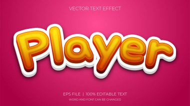 oyuncu 3d metin efekti düzenlenebilir sözcüğe benziyor