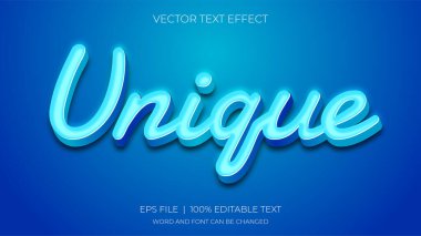 Eşsiz mavi metin efekti düzenlenebilir sözcük eps dosyası