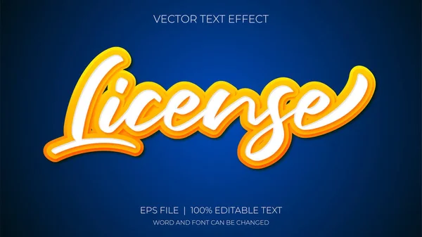 License Script Text Effect Editable Word Eps File — Stock Vector