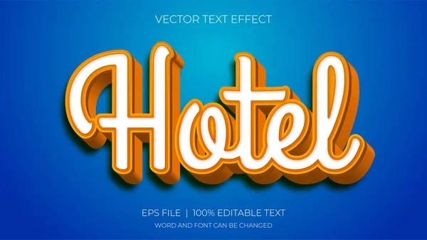 Hotel Text Effect Script Style Eps Plik Słowo Edytowalne — Wektor stockowy