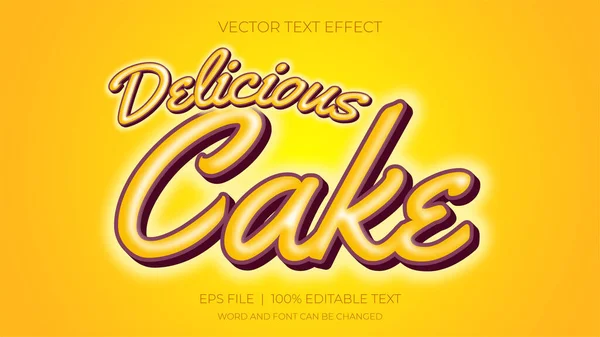 Cake Text Effect Yellow Color Editable Word — Stock Vector