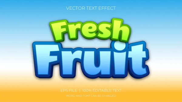 Fruta Fresca Efecto Texto Estilo Divertido Palabra Editable — Vector de stock