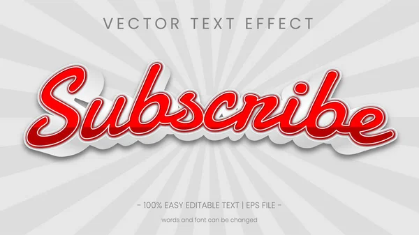 Subscribe Text Effect Editable — Vector de stock