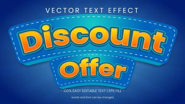 Oferta Descuento Efecto Texto Editable — Vector de stock