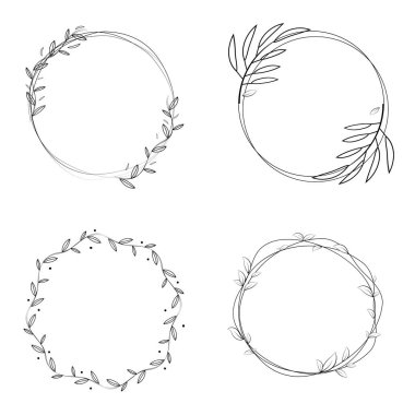 Çiçeksel botanik vektör düğün davetiyesini ve daha fazlasını ayarla