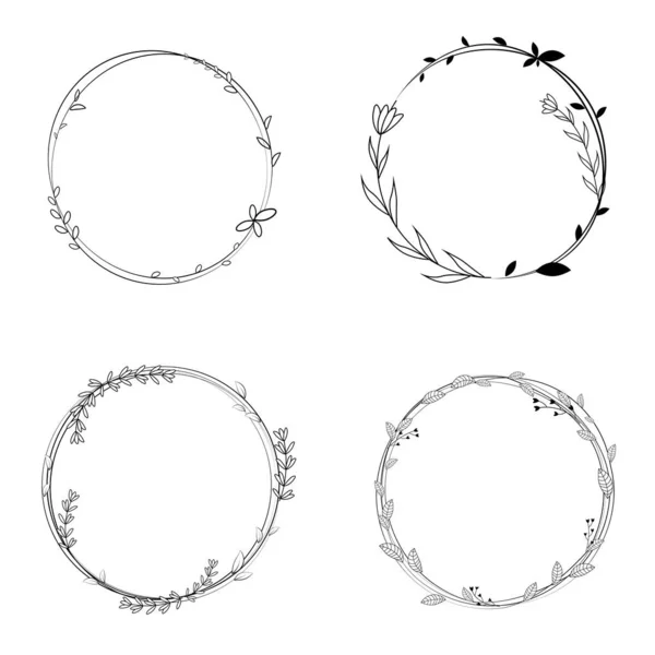 Çiçeksel botanik çerçeve vektör düğün davetini ve daha fazlasını ayarla