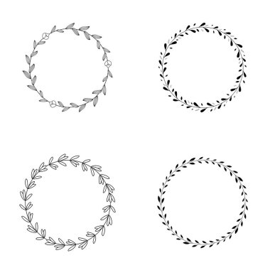 Çiçekli çelenk vektör tasarımı düğün davetiyesi ve daha fazlası.