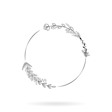 Çerçeve botanik çiçek vektörü düğün davetiyesi ve daha fazlası