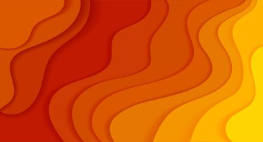 Sayfa indirme broşürü broşürü, telefon uygulaması ve daha fazlası için kağıt kesimi sarıdan kırmızı renk soyut arkaplan