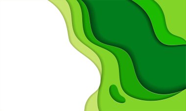 Web sitesi iniş sayfası broşürü broşürü broşürü için kağıt kesimi tasarımı yeşil arkaplan tasarımı telefon uygulaması ve daha fazlası