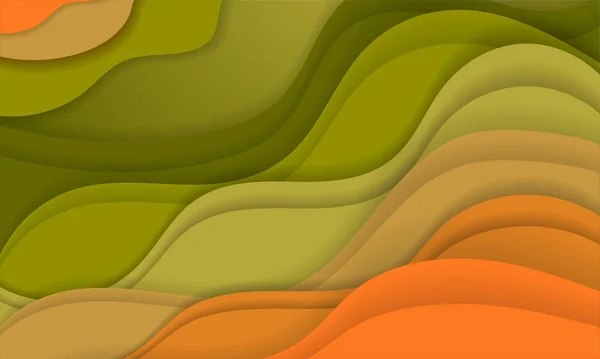 Papercut Abstrakt Bakgrund Design Grönsak Färg För Webbplats Landning Sida — Stock vektor