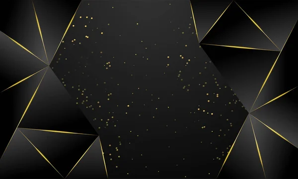 Μαύρο Αφηρημένο Φόντο Χρυσό Σχήμα Τρίγωνο Καλύτερο Για Την Ιστοσελίδα — Διανυσματικό Αρχείο